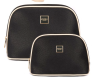 EB BUSTA PORTA COSMETICI MARTELLATA NERA BORDO BEIGE MEDIA 22508