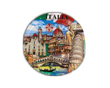 MAGNETE TONDO RESINA ITALIA MONUMENTI COLORE A686 