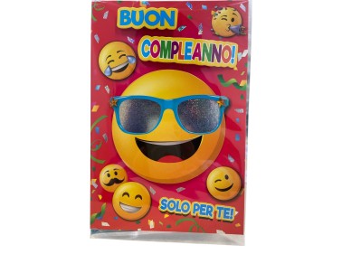 BIGLIETTO AUGURALE COLLAGE SMILE OCCHIALI BC 94