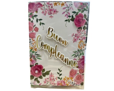 BIGLIETTO AUGURALE COLLAGE ROSE BC 97