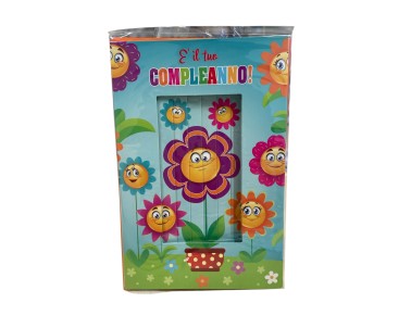 BIGLIETTO AUGURALE COLLAGE VASO SMILE BC 081