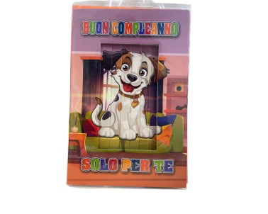 BIGLIETTO AUGURALE COLLAGE CANE BC 85